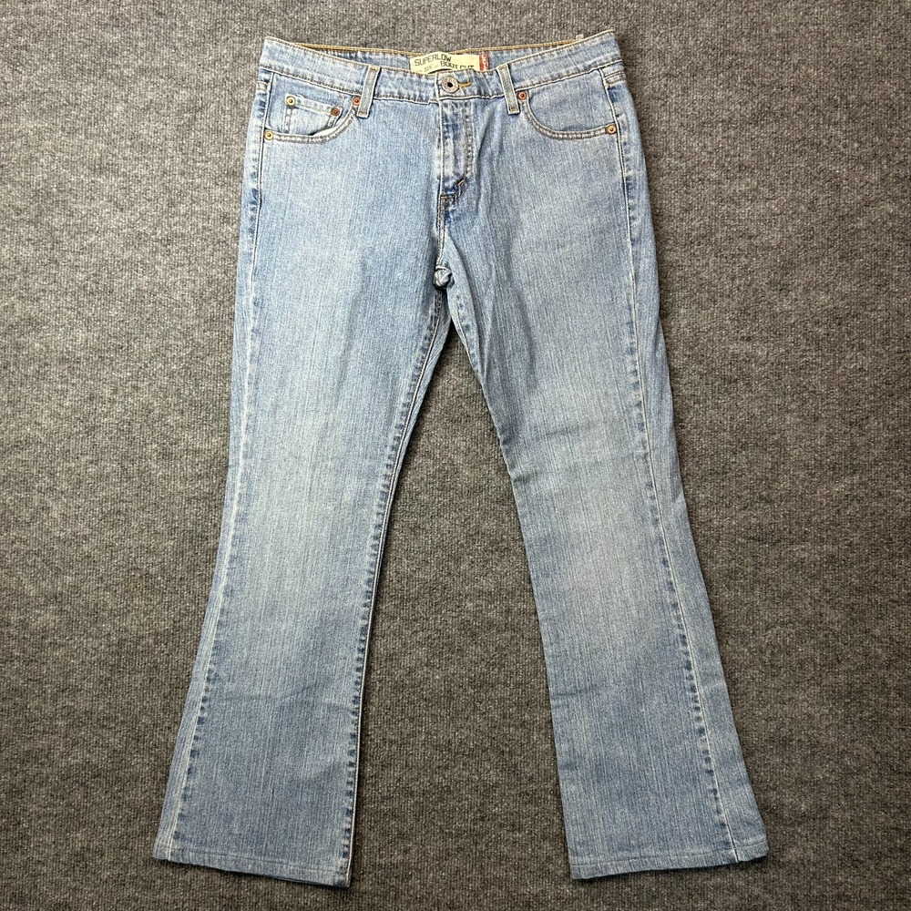 Levi's 518 Superlow Bootcut Jeans Women's 11M Blue Denim Stretch Zip Fly - 34X29